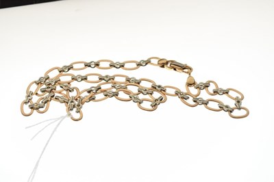 Lot 77 - Two-colour 9ct gold necklace, 15g approx