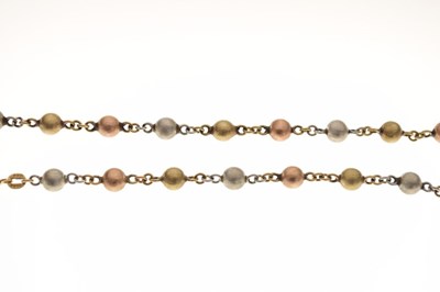 Lot 75 - Three-colour gold necklace, 15.1g approx