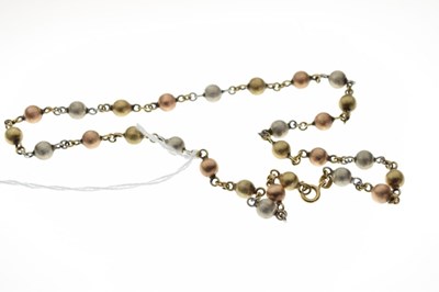 Lot 75 - Three-colour gold necklace, 15.1g approx