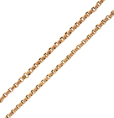 Lot 67 - Filed belcher-link 9ct necklace, 8.6g approx