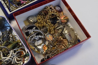 Lot 104 - Pair of Queen Mary cufflinks, and a large selection of costume jewellery
