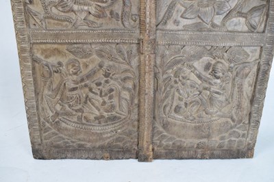 Lot 270 - Indian (Rajasthan) carved hardwood door