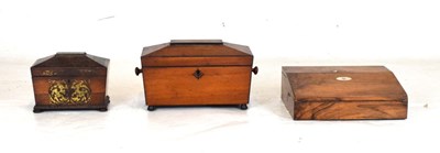 Lot 621 - Two tea caddies and a writing slope