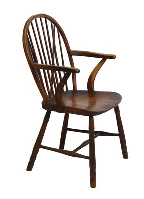 Lot 506 - Yew, ash and elm Windsor chair