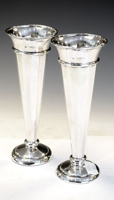 Lot 165 - Pair of George V silver vases