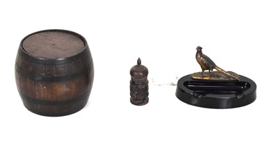 Lot 615 - Three pieces of treen, together with an ashtray with Pheasant figure