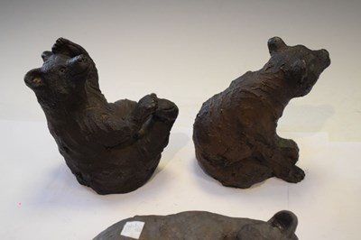 Lot 202 - Suzie Marsh - Group of five 'bronzed' bear sculptures