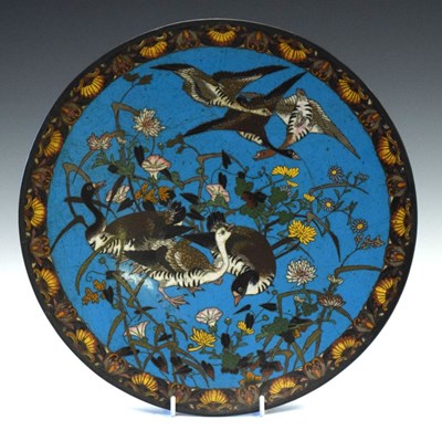 Lot 459 - Japanese cloisonné dish