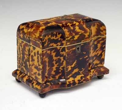 Lot 169 - Second quarter 19th Century tortoiseshell tea caddy