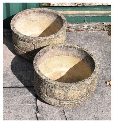 Lot 667 - Pair of 'Cotswold Studio' octagonal composite stone garden planters