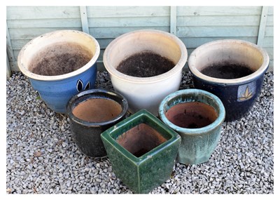 Lot 683 - Quantity of glazed garden planters and pots