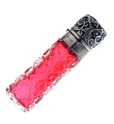 Lot 206 - Early 20th Century cranberry glass scent bottle