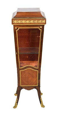 Lot 554 - Early 20th Century rosewood and kingwood gilt metal mounted pedestal vitrine