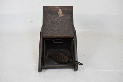Lot 501 - Mahogany Purdonium / coal box with shovel