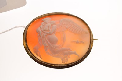 Lot 55 - Victorian shell cameo brooch depicting Hypnos