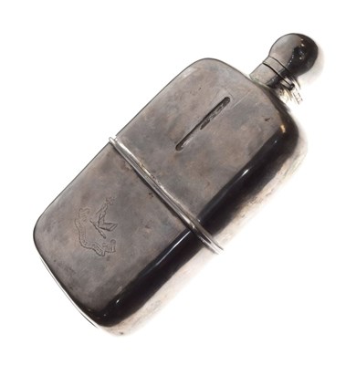 Lot 82 - Victorian silver-cased hip flask