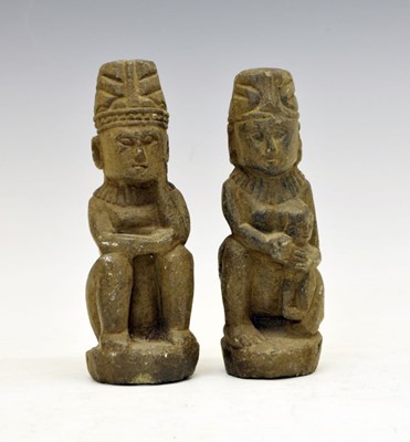 Lot 213 - Antiquities - Two Pre Columbian black stoneware figures