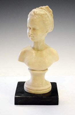 Lot 279 - Resin bust of a girl on waisted socle