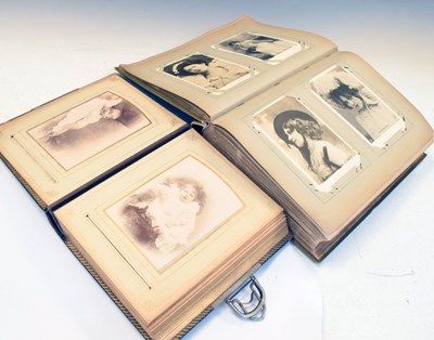 Lot 159 - Victorian photograph album, together with a theatre card album