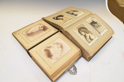 Lot 159 - Victorian photograph album, together with a theatre card album