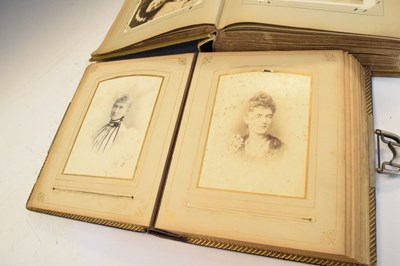 Lot 159 - Victorian photograph album, together with a theatre card album