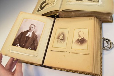 Lot 159 - Victorian photograph album, together with a theatre card album