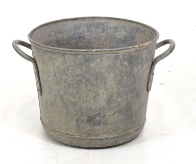 Lot 666 - Lead and galvanised twin-handled planter