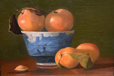 Lot 429 - Ian Parker - Oil on board, Still life with oranges