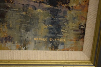 Lot 605 - George Cutter -  Oil on board - Two landscapes