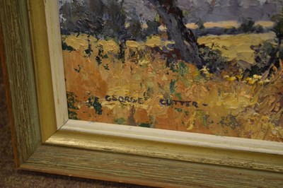 Lot 605 - George Cutter -  Oil on board - Two landscapes
