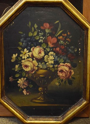 Lot 467 - 19th Century still life vase of flowers & still life with fruit