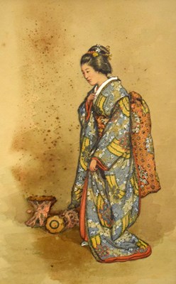 Lot 481 - Yoshimatsu - Watercolour - Geisha