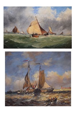 Lot 600 - Two oil paintings - Shipping scenes