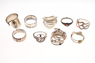 Lot 112 - Quantity of silver and white metal dress rings