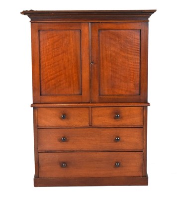 Lot 435 - 19th Century mahogany miniature linen press