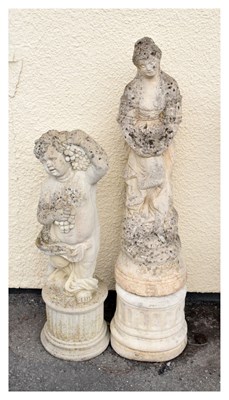 Lot 656 - Two composition garden statues