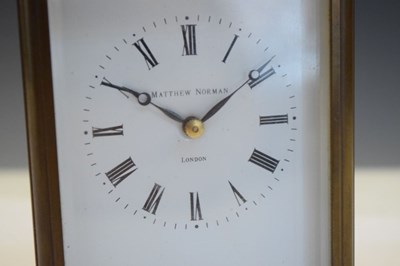 Lot 396 - Matthew Norman, London  brass cased carriage clock