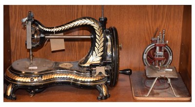 Lot 611 - Jones sewing machine and smaller machine