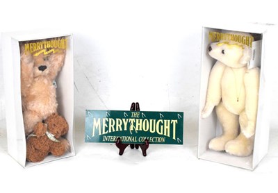 Lot 270 - Two boxed Merrythought bears, with display sign