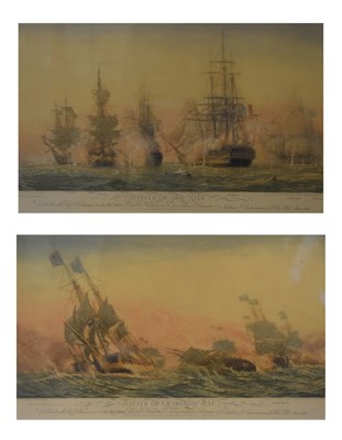 Lot 488 - Two signed prints after Harold Wyllie - 'Battle of the Nile' and 'Battle of Quiberon Bay'