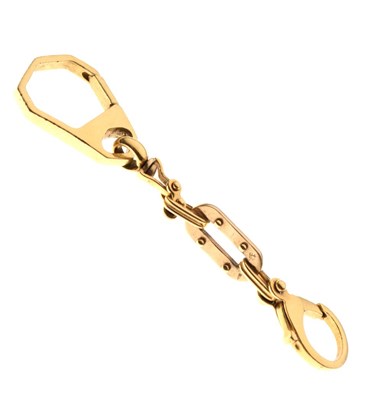 Lot 47 - Yellow metal keyring, stamped 'kt18', 19.6g gross approx