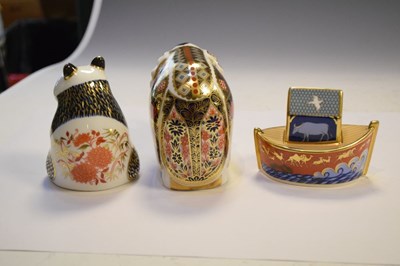 Lot 323 - Three Royal Crown Derby paperweights