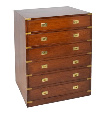 Lot 504 - Reproduction campaign style chest of drawers