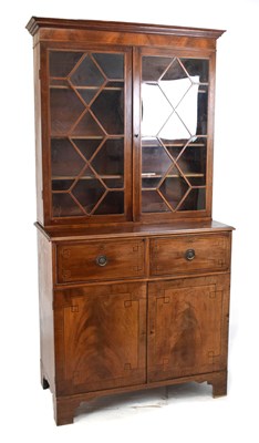 Lot 616 - Early 19th Century inlaid mahogany astragal glazed bookcase