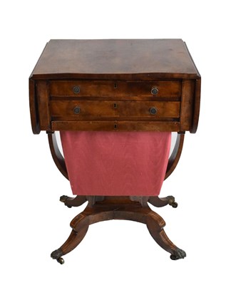 Lot 468 - Second quarter 19th Century walnut work table