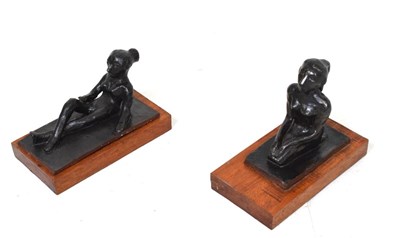 Lot 203 - Two glazed terracotta figures of nude females