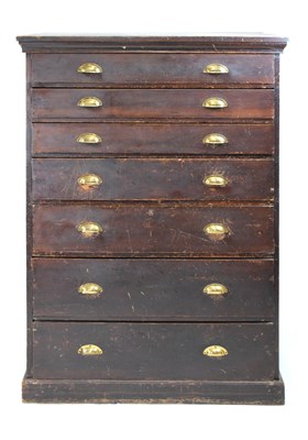 Lot 590 - ​Estate-made seven-drawer plan chest