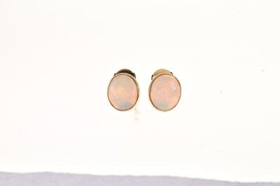Lot 40 - Pair of single stone opal ear studs