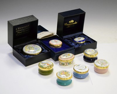 Lot 286 - Nine assorted Halcyon Days and Crummles enamel boxes