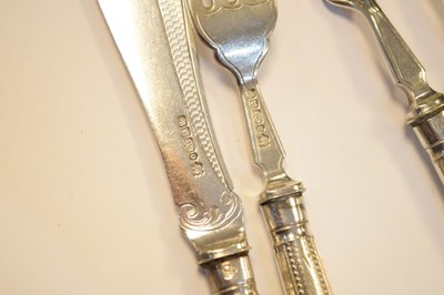 Lot 144 - Victorian cased sets of silver teaspoons with tongs, together with a later one, etc.